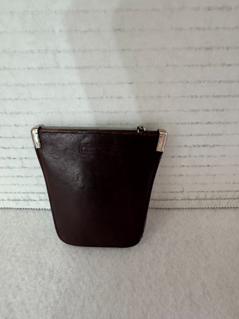 Coach vintage key pouch, dark burgundy